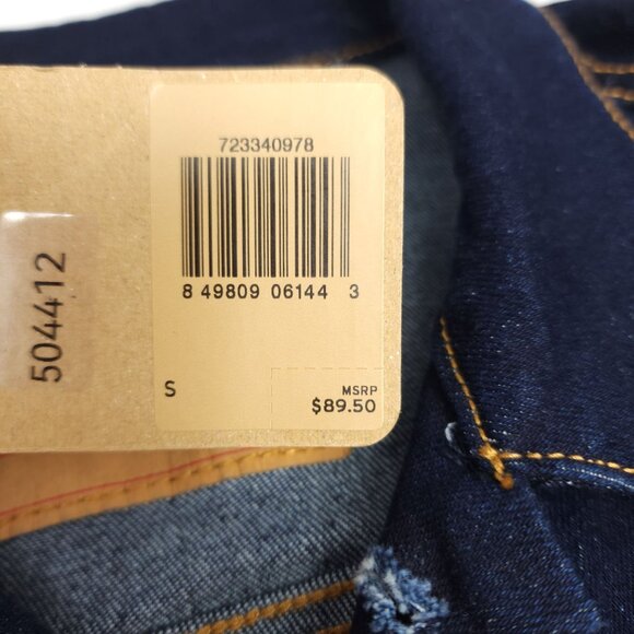 Levi's Denim Trucker Jacket Men's Size Small Dark Rinse Indigo Cotton Red Tab - Picture 8 of 11